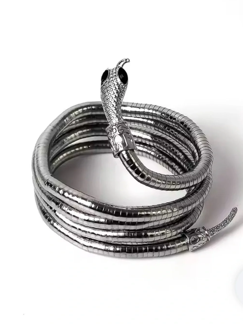 Silver Snake Coil Reptile Bracelet for Pets